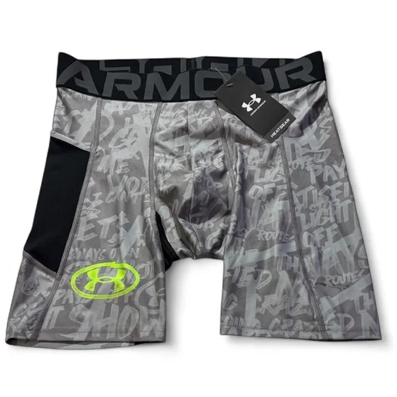 Under Armour HeatGear Alter Ego message Printed Compression Shorts 1382111-011 - Picture 3 of 11